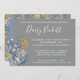 Brunch mit der botanischen Daisy Yellow Navy Einladung