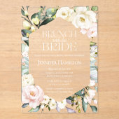 Brunch mit der Braut | Boho Floral Brautparty Acryleinladungen (Vorderseite)