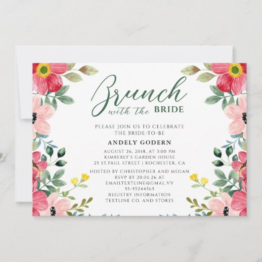 Brunch mit der Braut Einladung (Vorderseite)