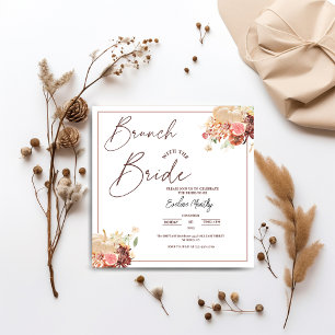 Brunch mit der Braut Herbstliche Florale Hochzeits Einladung