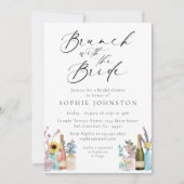 Brunch mit der Braut | Wildblumen und Champagner Einladung (Vorderseite)