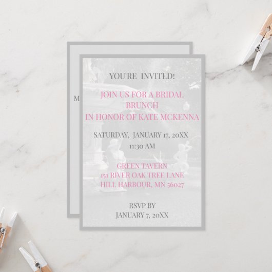 Brunch mit georgischem Brunnen Einladung (Vorderseite/Rückseite Beispiel)