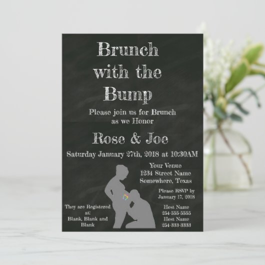 Brunch mit Klapptafel Einladung (Stehend Vorderseite)