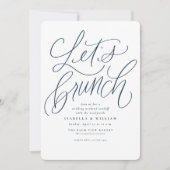 Brunch mit marinebasierten weißen Hochzeiten Einladung (Vorderseite)