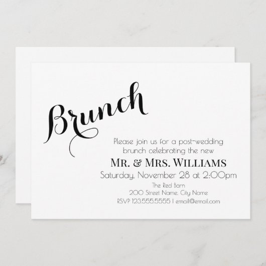 Brunch nach Hochzeit (Vorne/Hinten)