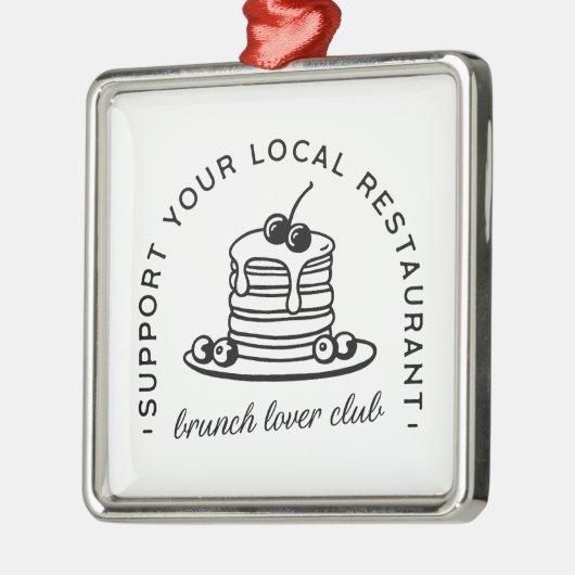 Brunch Pancakes Liebhaber witziger Zitate Ornament Aus Metall (Links)