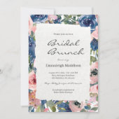 Brunch Papier Blush Blues Bridal Brunch Einladung (Vorderseite)