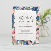 Brunch Papier Blush Blues Bridal Brunch Einladung (Stehend Vorderseite)