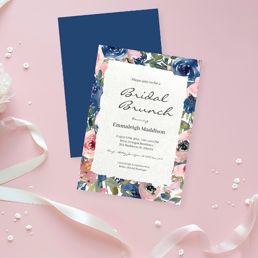 Brunch Papier Blush Blues Bridal Brunch Einladung