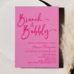 Brunch-Party mit blassrosa Birthday Brunch Einladung<br><div class="desc">Dies ist eine Brunch und Bubbly Hot Pink Modern Minimalistisch Birthday Brunch Party Einladung!</div>