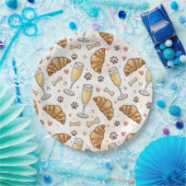 Brunch & Paws Paper Plate - Croissants und Mimosas Pappteller (Party)