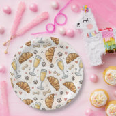 Brunch & Paws Paper Plate - Croissants und Mimosas Pappteller (Party)