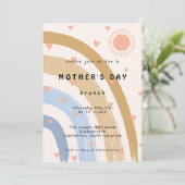 Brunch Rainbow Einladung (Stehend Vorderseite)