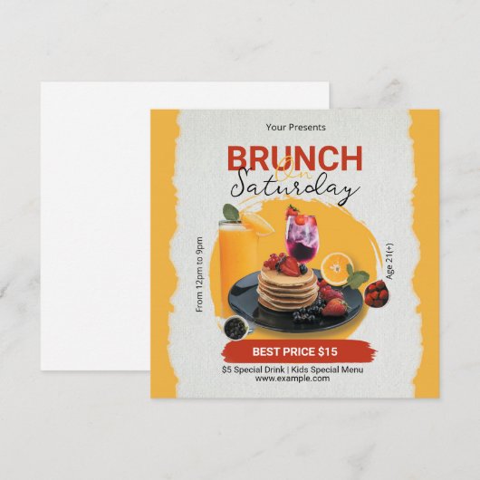 Brunch Samstag Flyer Feiertagskarte (Vorne/Hinten)