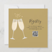 Brunch-Sekt QR-Code Schwarz und Gold Brautparty-Ei Einladung (Rückseite)
