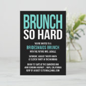 Brunch So Hard Aqua Bridesmaid Brunch Einladungen (Stehend Vorderseite)