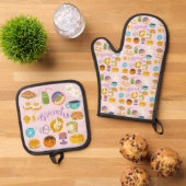Brunch Squad Ofenhandschuh & Topflappen-Set (Oben Unten)