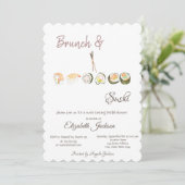 Brunch & Sushi Brautparty Einladung (Stehend Vorderseite)