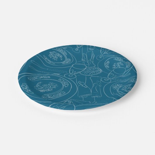 Brunch Tablescape Pappteller (Schrägansicht)