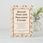 Brunch Time mit Paw-some Friends Einladung (Stehend Vorderseite)
