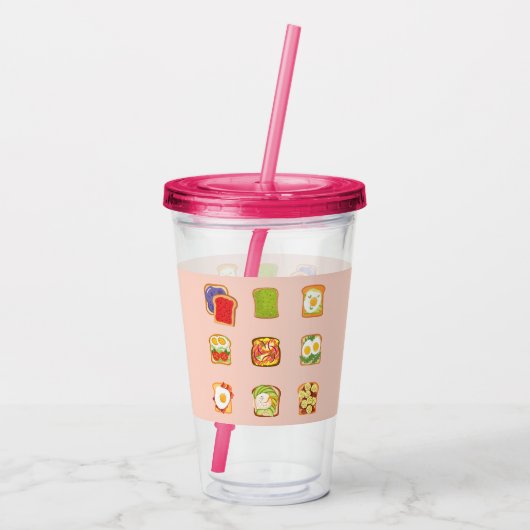 Brunch Toast Acryltrinkbecher (Rückseite)