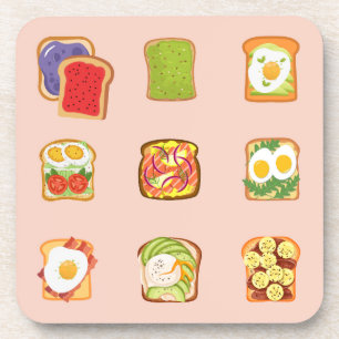 Brunch Toast Getränkeuntersetzer