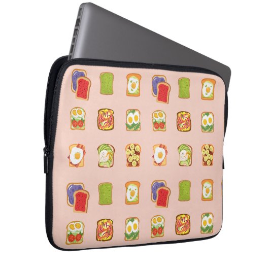 Brunch Toast Laptopschutzhülle (Vorne Rechts)