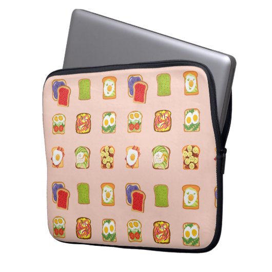 Brunch Toast Laptopschutzhülle (Vorderseite Links)