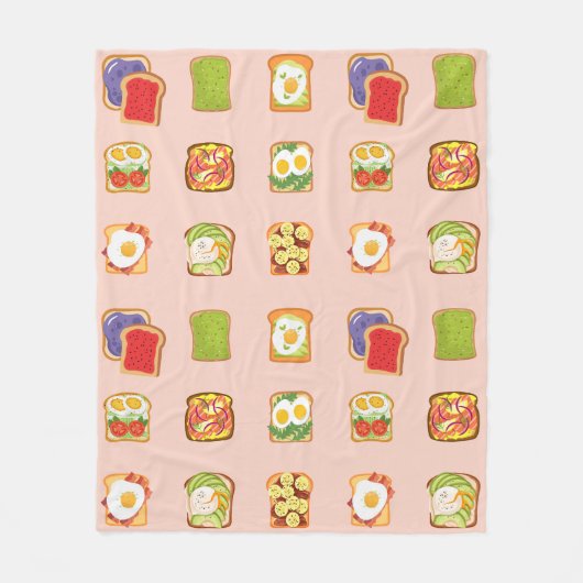 Brunch-Toast-Muster Fleecedecke (Vorderseite)