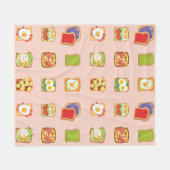 Brunch-Toast-Muster Fleecedecke (Vorderseite (Horizontal))