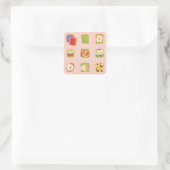 Brunch Toast Quadratischer Aufkleber (Tasche)
