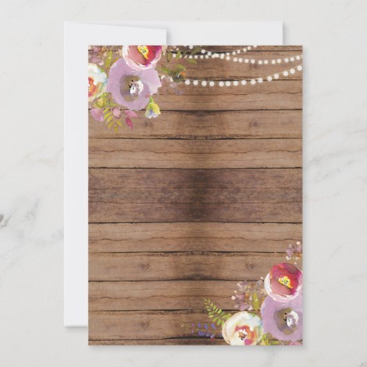 Brunch-u. sprudelndes Brautparty-hölzerne Einladung (Rückseite)