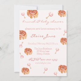 Brunch und Baby Shower Girl Einladung