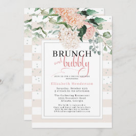 Brunch und Blubbly Blush Pink Brautparty Einladung
