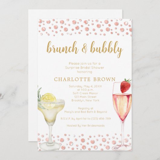 Brunch und Blumendusche Einladung (Vorne/Hinten)