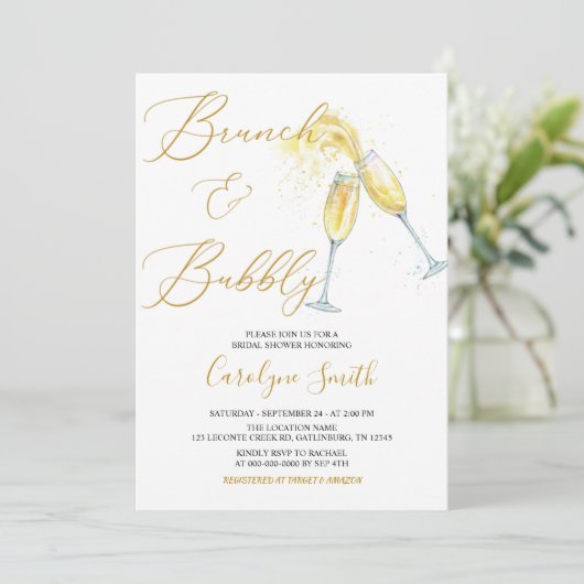 Brunch und Brautdusche Einladung (Stehend Vorderseite)