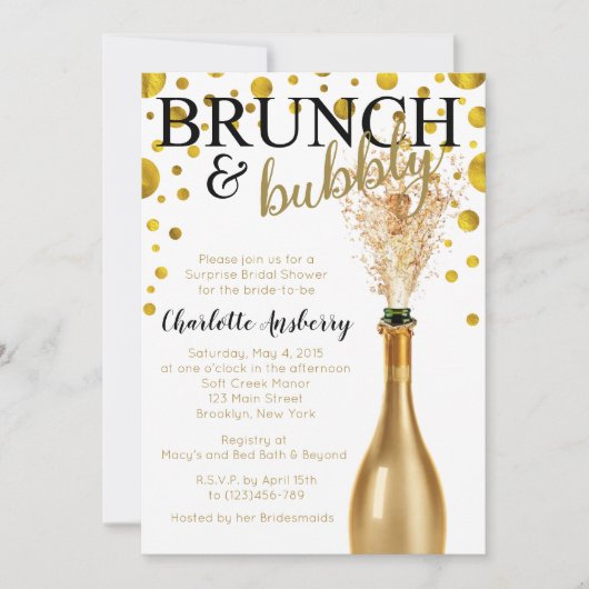 Brunch und Brautdusche Einladung (Vorderseite)