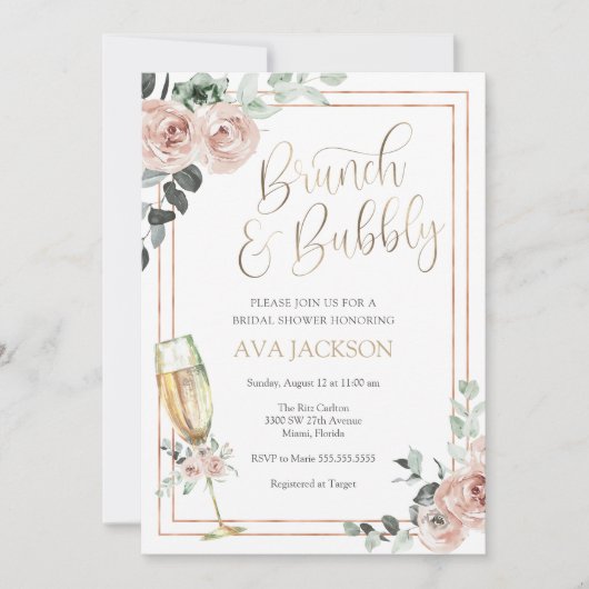 Brunch und Brautdusche Einladung (Vorderseite)