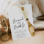 Brunch und Brautdusche Einladung<br><div class="desc">Brunch und Bubbly Bridal Dusche Einladung. Entworfen mit einer schönen Aquarell Gold Champagner Flasche. Die meisten Buchstaben sind editierbar. Passende Artikel in unserem Shop Cava Party Design.</div>