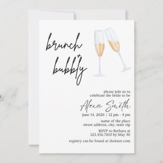Brunch und Brautdusche Einladung (Vorderseite)