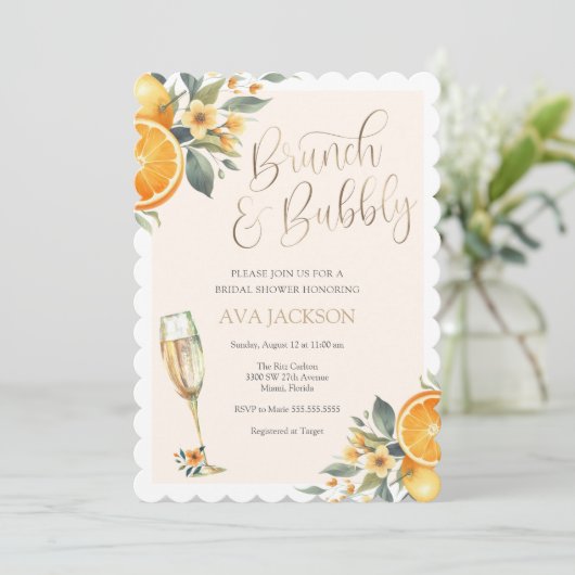 Brunch und Brautdusche Einladung (Stehend Vorderseite)