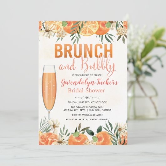 Brunch und Brautdusche Einladung (Stehend Vorderseite)