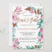 Brunch und Brautparty mit blühendem Wasser Einladung (Vorderseite)
