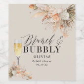 Brunch und Brautparty Pampas Gras Wein Weinetikett (Einzelnes Label)