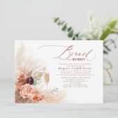 Brunch und Brautparty Pampas Grass Einladung (Stehend Vorderseite)