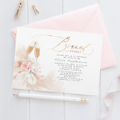 Brunch und Brautparty Pampas Grass Einladung