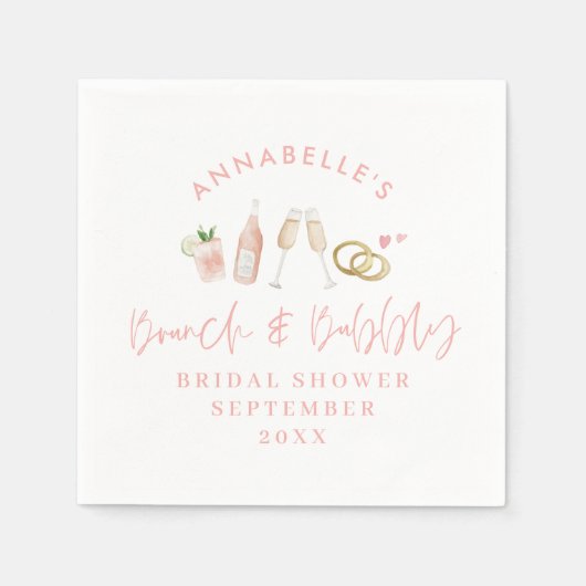 Brunch und Brautparty Serviette (Vorderseite)