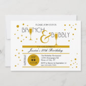 Brunch und Bubble Birthday Einladung (Vorderseite)