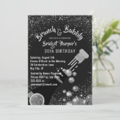 Brunch und Bubble Champagner zum Geburtstag Einlad Einladung (Stehend Vorderseite)