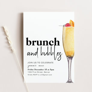 Brunch- und Bubbles-Party-Einladungsvorlage Einladung